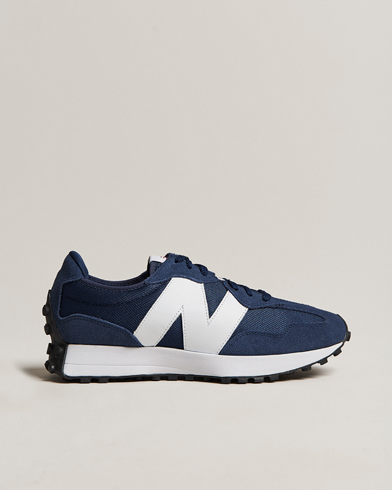 New balance navy & white 327 suede deals & mesh trainers