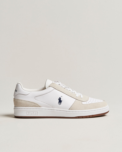 Mens white leather ralph lauren sale trainers