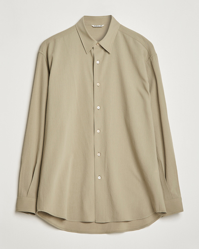 Auralee Viyella Wool Shirt Light Khaki at CareOfCarl.com