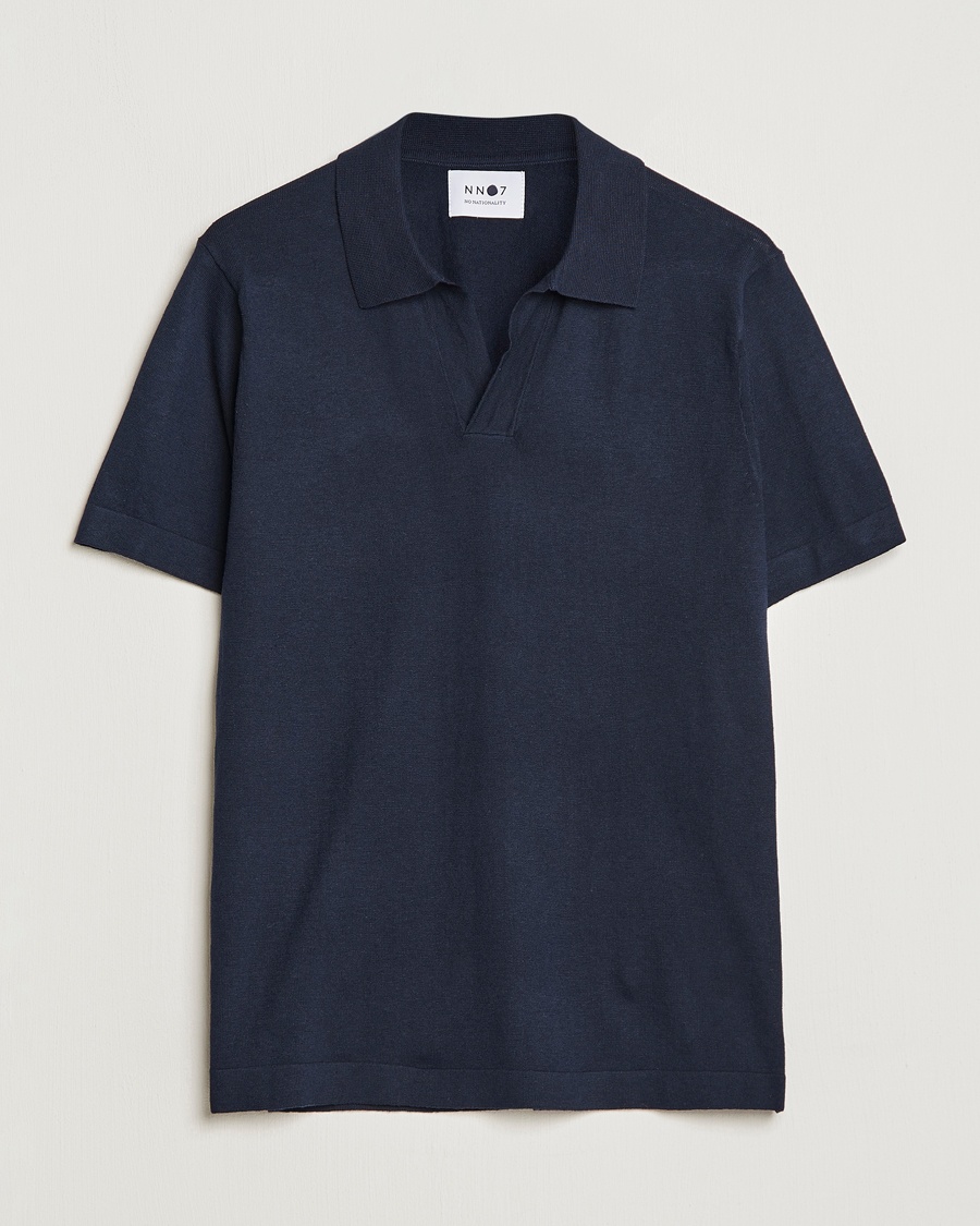 NN07 Ryan Cotton/Linen Polo Navy Blue – Blue