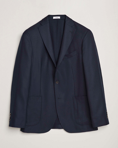 Canali Structured Wool Jersey Jacket Navy at CareOfCarl.com