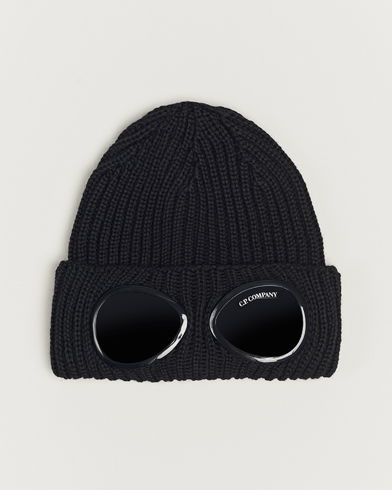 C.P. Company Knitted Merino Goggle Beanie Black at CareOfCarl.com