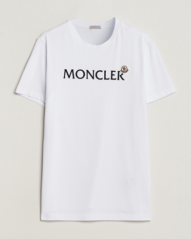 Moncler Lettering Logo T-Shirt White at CareOfCarl.com