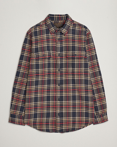 Eton Regular Fit Checked Flannel Shirt Red/Navy at CareOfCarl.com