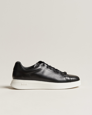 Mens all clearance black leather trainers