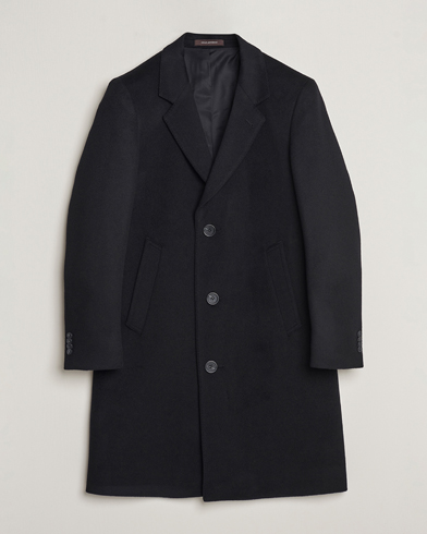 Oscar Jacobson Shaw Wool/Cashmere Coat Black at CareOfCarl.com