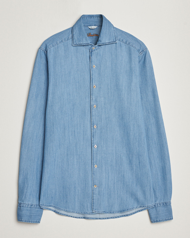 Kamakura Shirts Slim Fit Denim Shirt Light Indigo at CareOfCarl.com