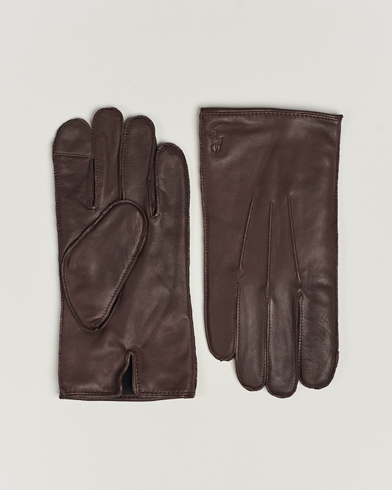 BOSS BLACK Hainz Leather Gloves Medium Brown at