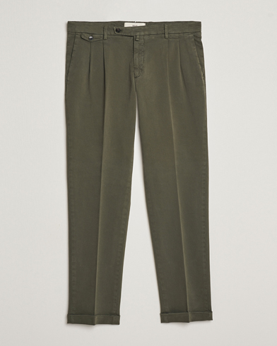 Briglia 1949 Easy Fit Pleated Cotton Stretch Chino Dark Brown at