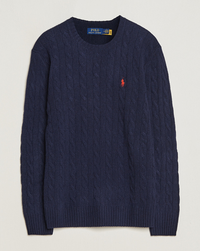 Polo Ralph Lauren Wool/Cashmere Cable Crew Neck Pullover Hunter