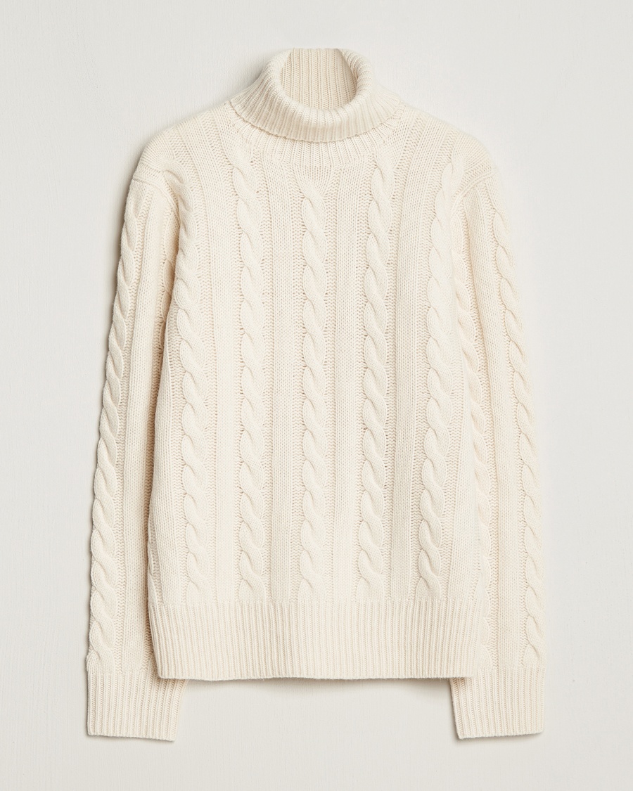 Polo Ralph Lauren Wool/Cashmere Cable Rollneck Andover Cream – White