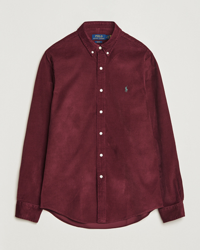 Polo Ralph Lauren Slim Fit Corduroy Shirt Harvard Wine at ...