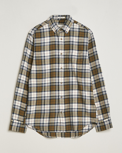 GANT Regular Fit Flannel Checked Shirt Dark Cactus at CareOfCarl