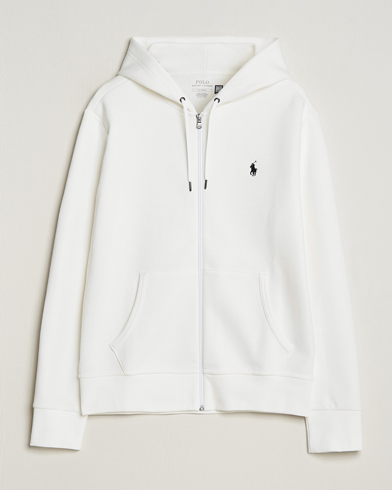 Polo Ralph Lauren Double Knitted Full-Zip Hoodie White at