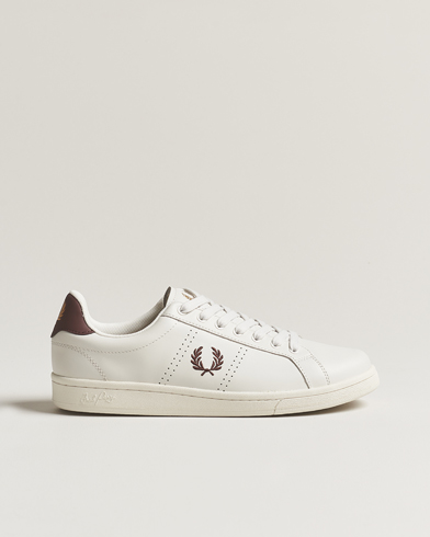 Fred Perry B721 Leather Sneakers White/Navy at CareOfCarl.com