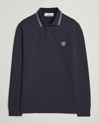 Stone island black hotsell long sleeve polo shirt