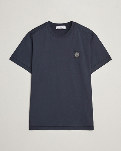 Stone Island Garment Dyed Cotton Jersey T-Shirt Navy Blue at CareOfCarl.com