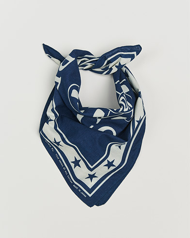 RRL Car Club Print Bandana Indigo/Cream at CareOfCarl.com