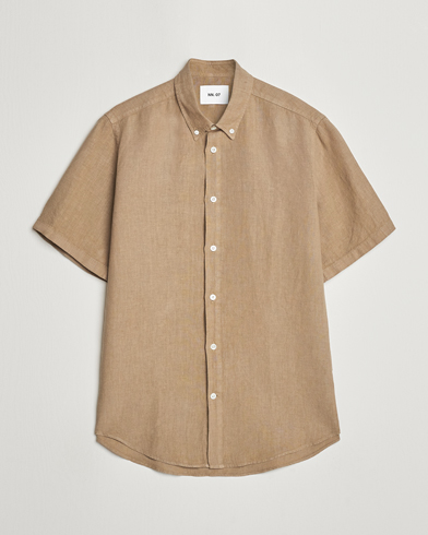 BEAMS PLUS Linen/Chambray Camp Shirt Natural at CareOfCarl.com