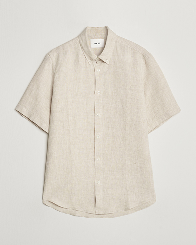 BEAMS PLUS Linen/Chambray Camp Shirt Natural at CareOfCarl.com