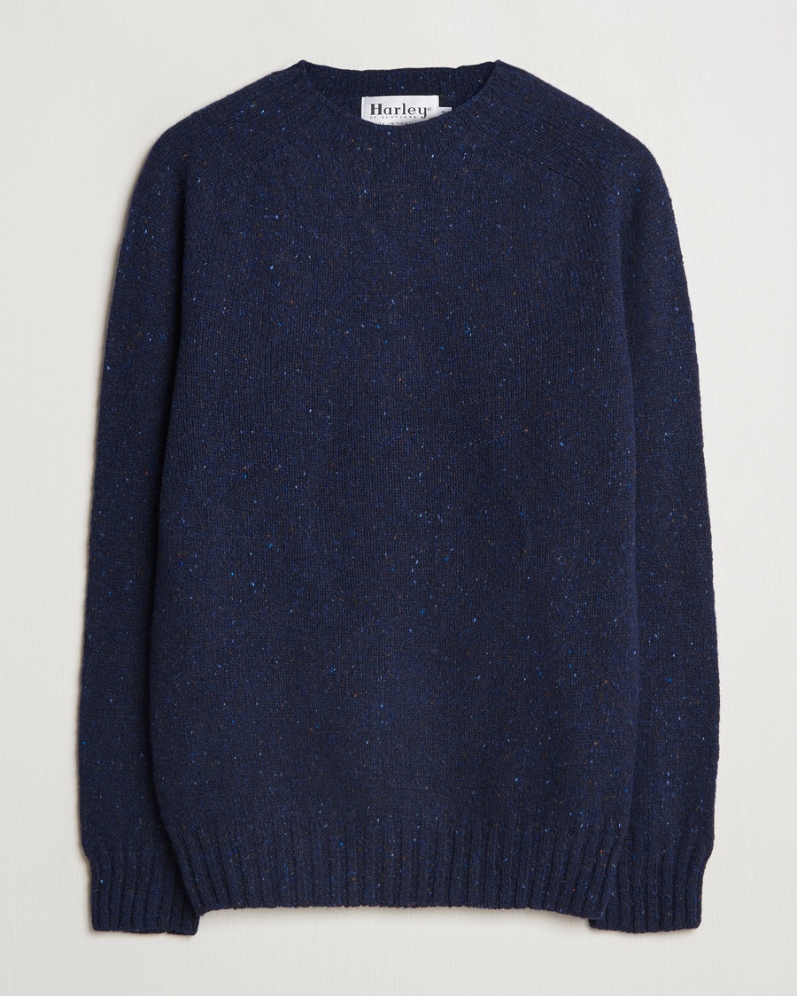 Harley Of Scotland Donegal Wool Crewneck Jura Blue – Blue