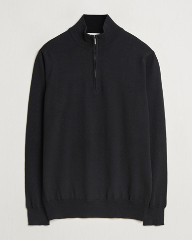 Polo Ralph Lauren Textured Half Zip Polo Black at CareOfCarl