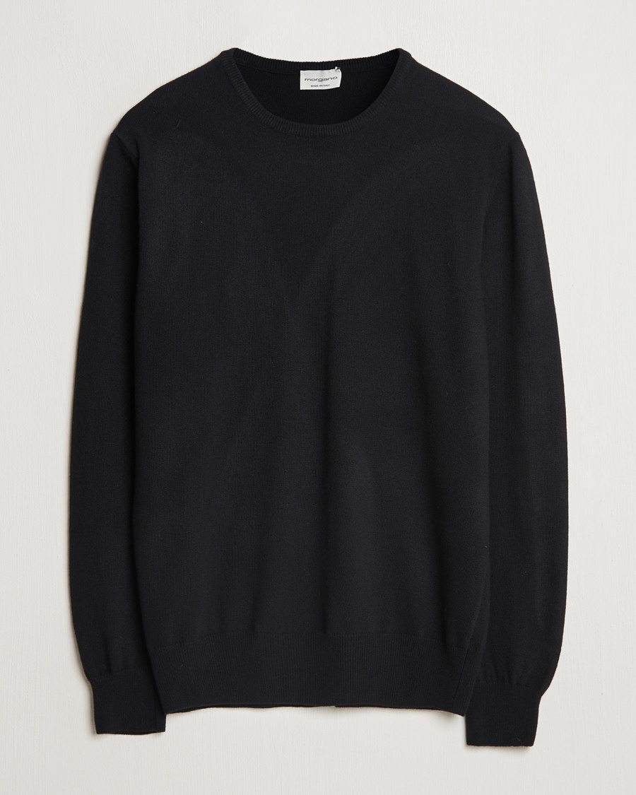 Morgano Wool/Cashmere Crewneck Black – Black