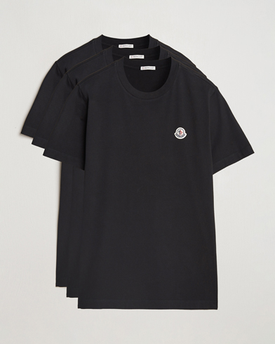 Moncler 3 Pack Logo T Shirt Black at CareOfCarl