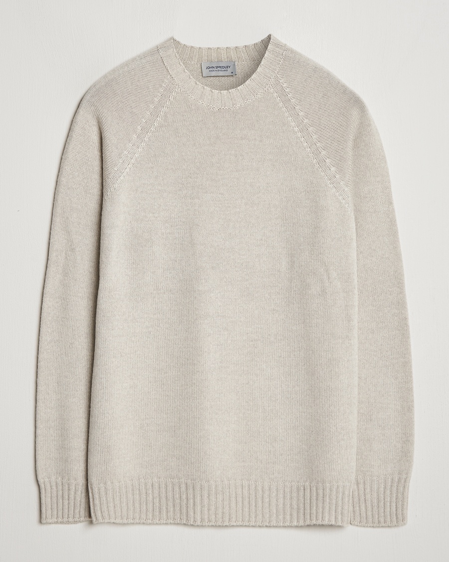 John Smedley Denver Extra Fine Merino Crew Neck Grey Fleece – Grey