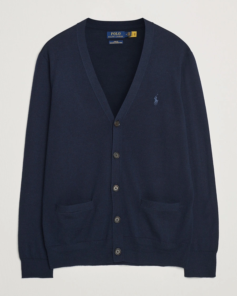 Polo Ralph Lauren Merino Knitted Cardigan Hunter Navy – Blue