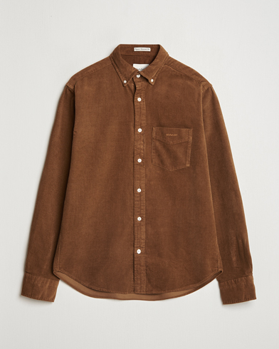  Regular Fit Corduroy Shirt Brown Melange