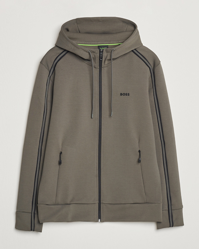 HUGO BOSS GREEN 'SWEAT' 1/4 sold ZIP FUNNEL NECK LIGHT GREY Size Medium