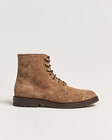  Lace Up Boots Brown Suede