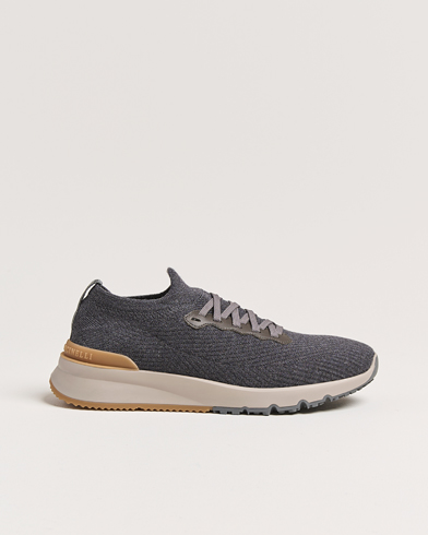 Brunello Cucinelli Perforated Running Sneakers Navy Suede at CareOfCarl.com