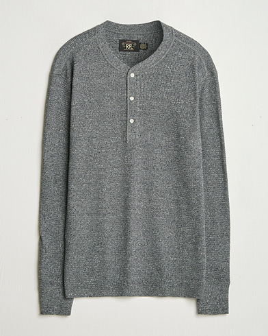 RRL Long Sleeve Henley Charcoal Heather at CareOfCarl.com