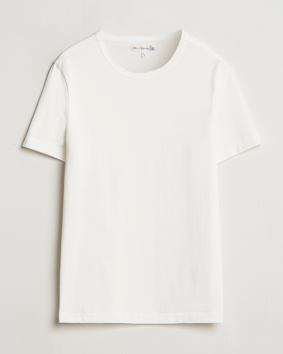 Merz b. Schwanen Classic Fit Loopwheeled T-Shirt White – White