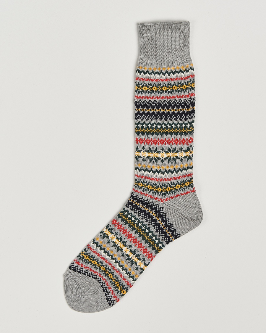 BEAMS PLUS Fairisle Socks Grey – Grey
