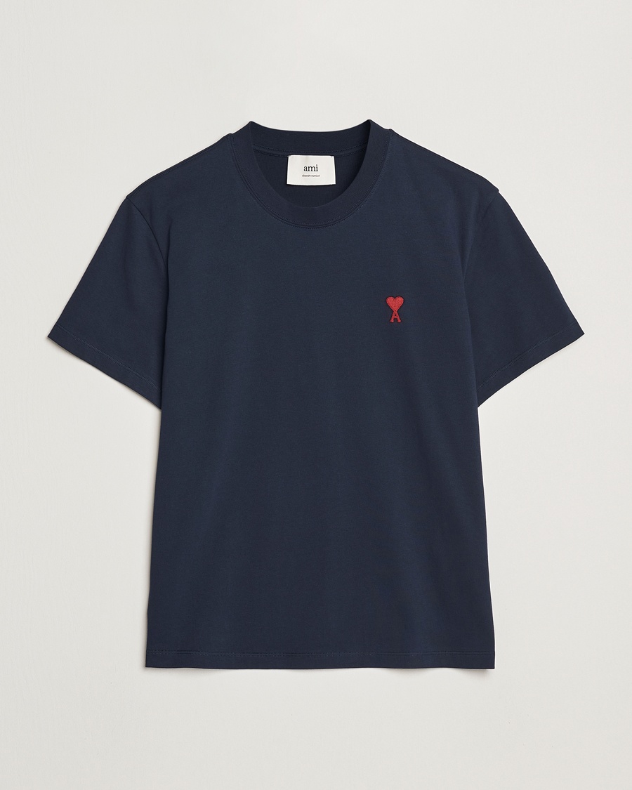 AMI Heart Logo T-Shirt Navy – Blue