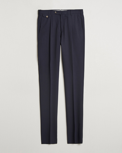  Gentleman Fit Wool Stretch Trousers Navy