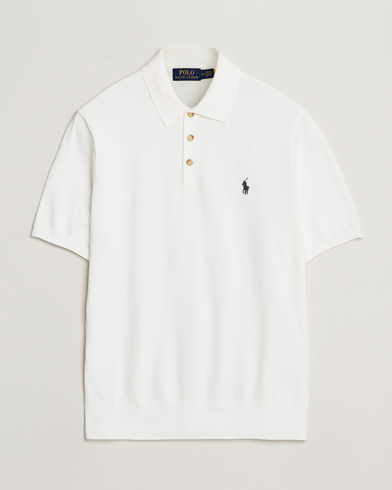 Polo Ralph Lauren Knitted Short Sleeve Polo Deckwash White – White