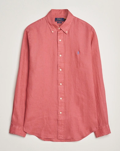 Polo Ralph Lauren Slim Fit Linen Shirt Adirondack Berry – Red