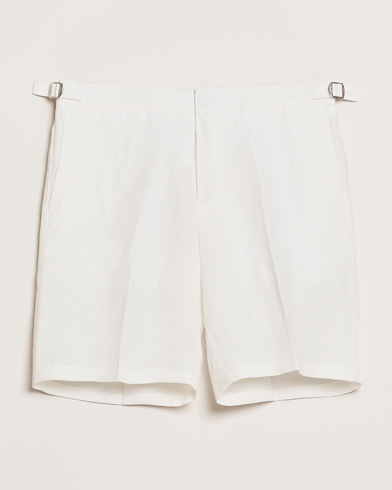 Orlebar Brown Norwich Italian Linen Shorts White Sand – White