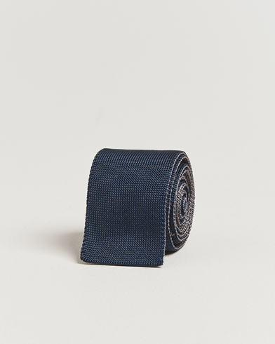 Thom Browne Jacquard Knit Tie Navy – Blue
