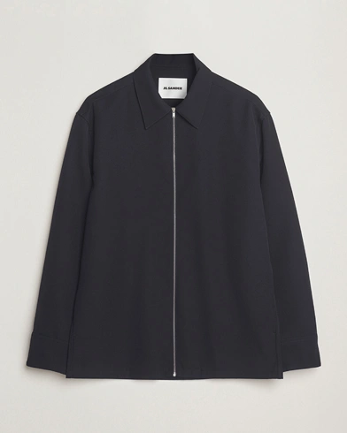 Jil Sander Wool Zip Overshirt Navy – Blue