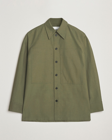 Jil Sander Compact Cotton Overshirt Olive – Green