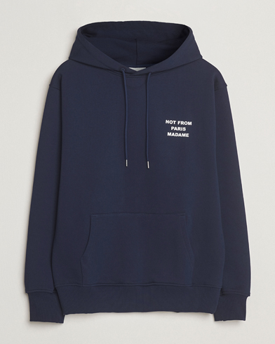 Drôle de Monsieur Slogan Hoodie Navy – Blue