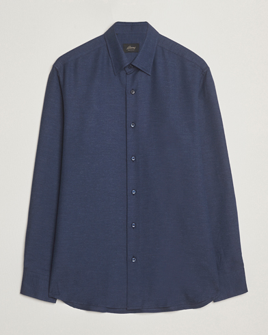 Brioni Cotton/Cashmere Flannel Shirt Navy – Blue