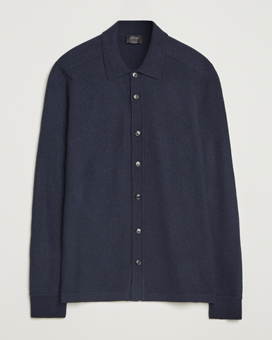 Brioni Cashmere Shirt Cardigan Navy – Blue