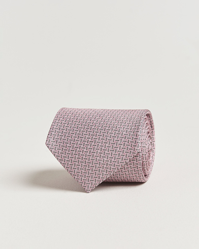 Brioni Printed Silk Tie Pink – Pink