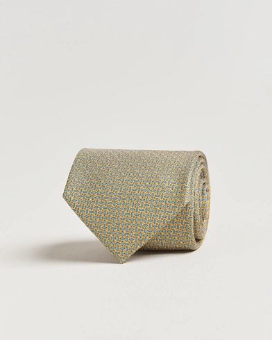 Brioni Printed Silk Tie Yellow – Yellow